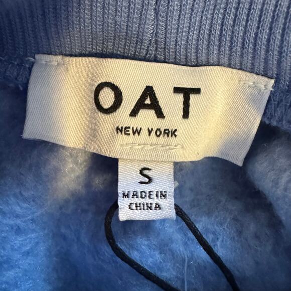 Oat Blue White Striped Turtleneck Sweatshirt Long Sleeve Cozy NWT Size S - Picture 8 of 8